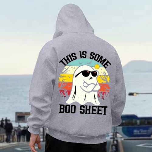 Mens Halloween Ghost Hoodies Half Zip Spooky Season Oversize Hoodie Sweatshirts 2025 Funny Graphic Fall Pullover3