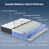 Queen Mattress, 12 Inch Hybrid Queen Size Mattress in a Box, Medium Firm, Memory Foam & Pocketed Springs, Pressure Relief, CertiPUR-US Certified& Fiberglass Free, Motion Isolation, 365-Night Trial