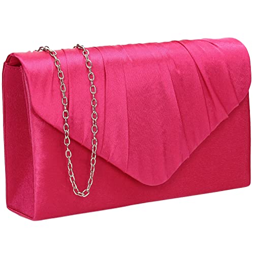 SWANKYSWANS Chantel Pochette en satin pour femme, fuchsia, Taille unique