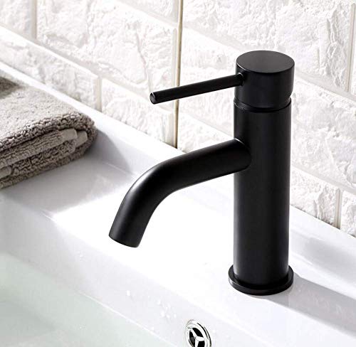 MTYLX Grifo de Agua, Negro Y Oro Estilo Redondo Cuenca de Agua Tapón de Latón de un Solo Orificio de Agua Montaje de Agua Mezclador Cover