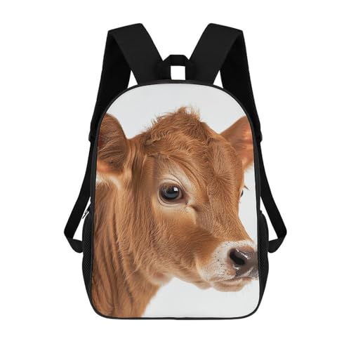 Little Brown Cow Bookbag - Ultra Lightweight Portable Backpack Work Travel Backpack for Men Women Fits 16 Inch Notebook