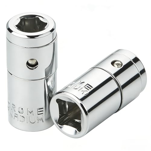Image of 2 Pcs 1/4" Square Hole to 1/4" Hex Converter,Metal Drive Adapter for Screwdriver Bit, Socket Bits Converter