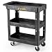 ELAFROS 3-Shelf Heavy Duty Utility Cart - Rolling Work Cart With 550 Lb Capacity, 4 Swivel Wheels, Black