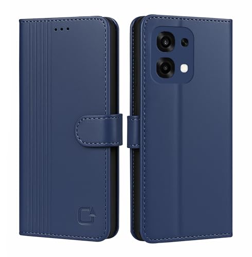 Image of AIBEX Shock Proof Flip Compatible for Oppo F31 Pro 5G Flip Cover Leather Finish | Inside TPU with Card Pockets | Wallet Stand | Complete Protection Flip Case - Blue