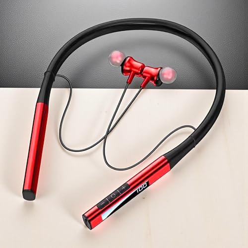 iFAST Digital Display Bluetooth 5.4 Wireless Neckband Earphone | Up to 60 Hours Music Platime | with Plug & Play TF Card Support | Voice Assistance,...