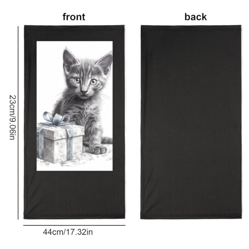 Cycling Neck Gaiter Upf 50+ Sun Protection Cooling Quick-Dry Balaclava Cat Next to Gift Box Face Mask Breathable Bandana for Biking Motorcycle Running Hiking & Outdoor Work
