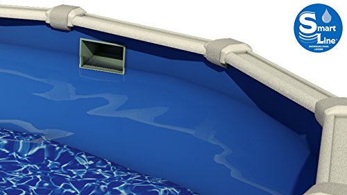 Smartline Swirl Bottom 24-Foot Round Liner | Overlap Style | 48-To-52-Inch Wall Height | 25 Gauge Virgin Vinyl | Designed For Steel Sided Above-Ground Swimming Pools #TOP1