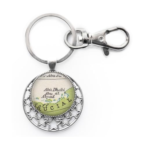 MERHOPL Abu Dubai map Keychain,Abu Dubai Key Ring,Abu Dubai Keychain,Abu