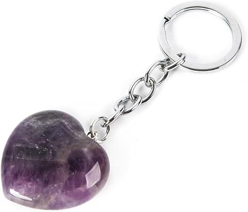 YGLINE Llavero de piedra de cristal de amor de corazón natural