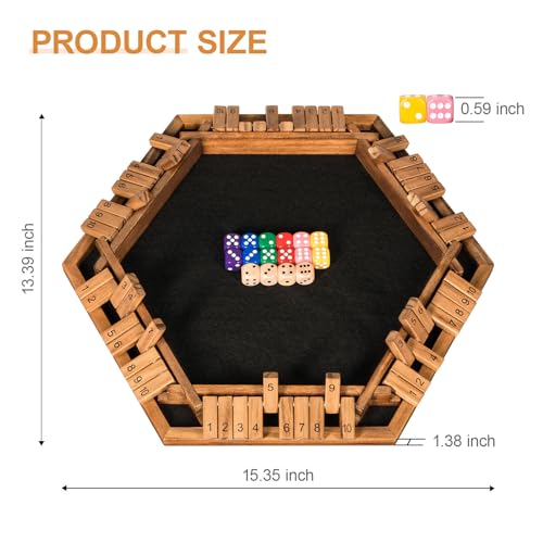 BIVOMON Shut The Box Juego de Mesa de Dados para 1-6 Jugadores miniatura 4