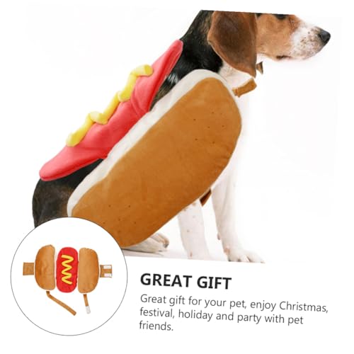 Disfraz creativo de hot dog para perros y gatos miniatura 4