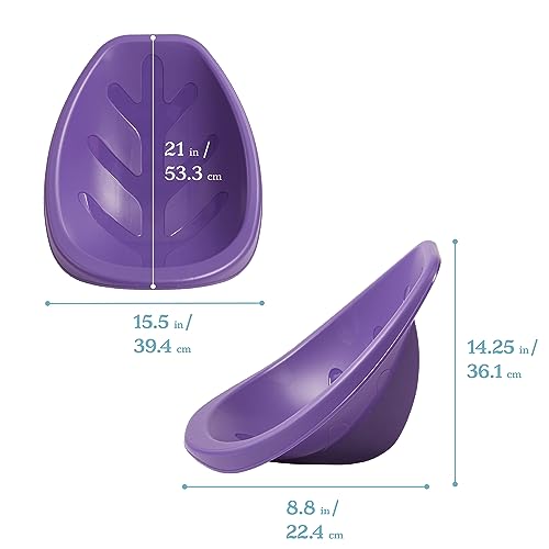 Image of ECR4Kids Plastic Leaf Scoop Floor Rocker Seat, Classroom Furniture, Purple, 6-Piece