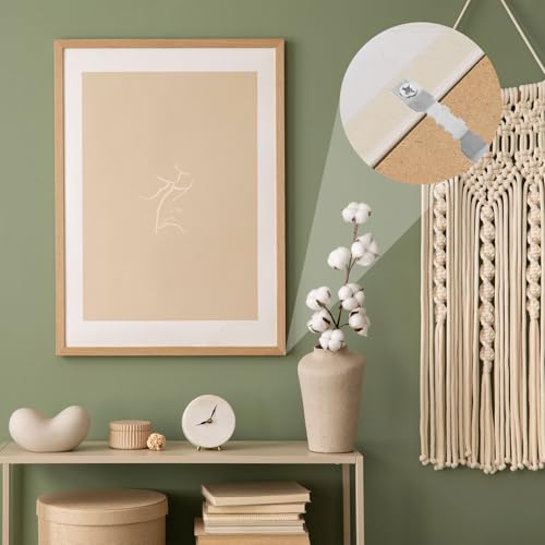 Image of uxcell 50Pcs Picture Hangers, Picture Frame Hook, Frame Backing Fasteners with 100 Pcs Screws for Hanging Clock Paintings Pictures, Silver