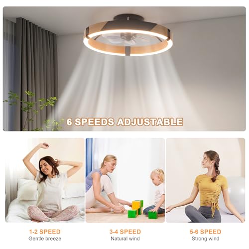 Image of Garwarm Low Profile Ceiling Fans with Lights and Remote, 20 inch Fandelier