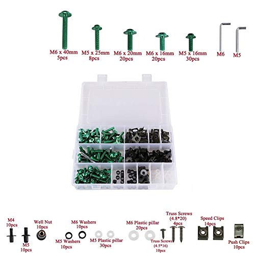 Sangmei 233pcs conjunto de parafusos de carenagem para motocicletas esportivas universais para motoc