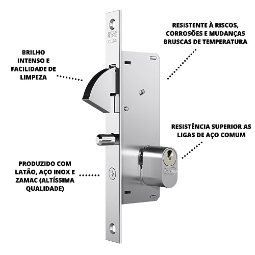 Fechadura Porta Correr Externa Sala Bico Papagaio Aço Inox.