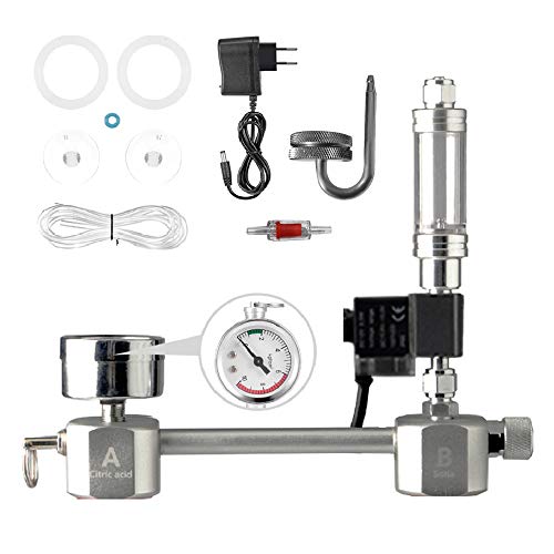 Hylotele Acuario DIY Kit de Sistema de generador de CO2 Sistema de generador de CO2 con válvula solenoide Difusor de Burbujas Kit de Reactor de dióxido de Carbono para Plantas Acuario Carbono del sis