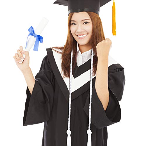 Yaomiao 2 Pieces Graduation Cords Polyester Yarn 2025 Honor Cord with Tassel for Graduation Students(White) - Thumbnail 2