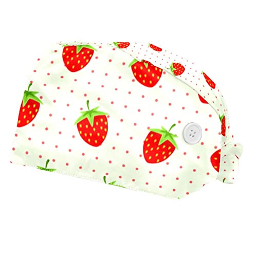 Couvre-chef unisexe anti-transpiration avec élastique ajustable motif fraise