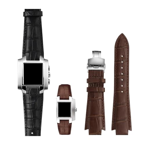 Bracelet montre cuir marron convexe 24 mm série T60 L875