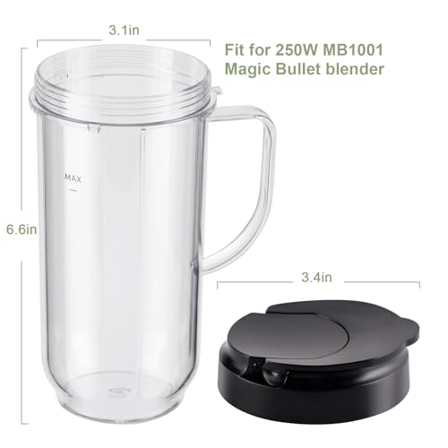 Conjunto de 4 vasos altos de 22 oz con tapa para licuadora miniatura 3