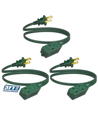 DEWENWILS 3 Ft Extension Cord, Green