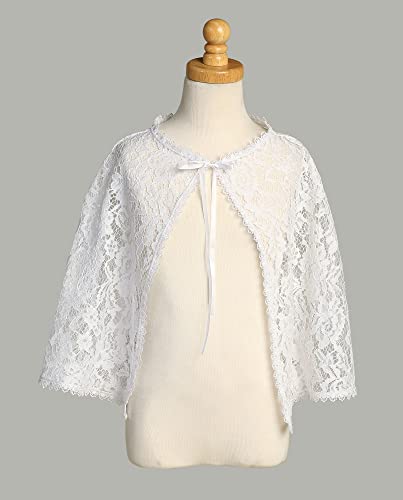 Made in USA - White Lace Cape for Girls - First Communion Bolero for Girls - Toddler Little Cardigan, Shrug2