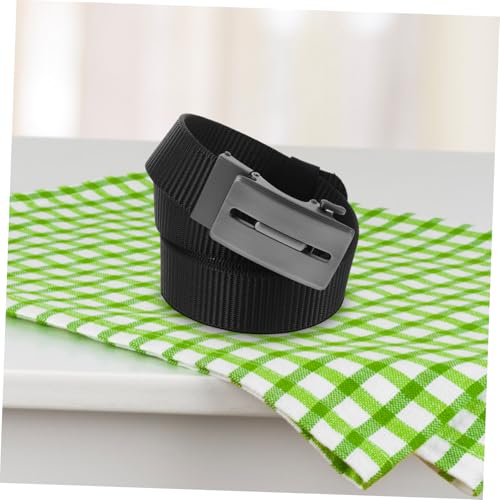 Homoyoyo Men's Nylon Ratchet Belt Automatic Buckle Web Belt for Jeans and Golf Adjustable Durable Canvas Material Comfortable Fit for Daily Use Black3