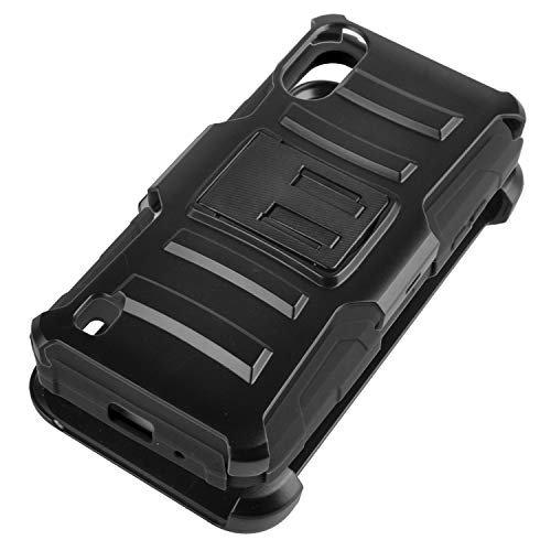 Celzen - For Samsung Galaxy A01 Sm-A015 - Hybrid Phone Case W/Stand/Belt Clip Holster - Cv1 Black #TOP1