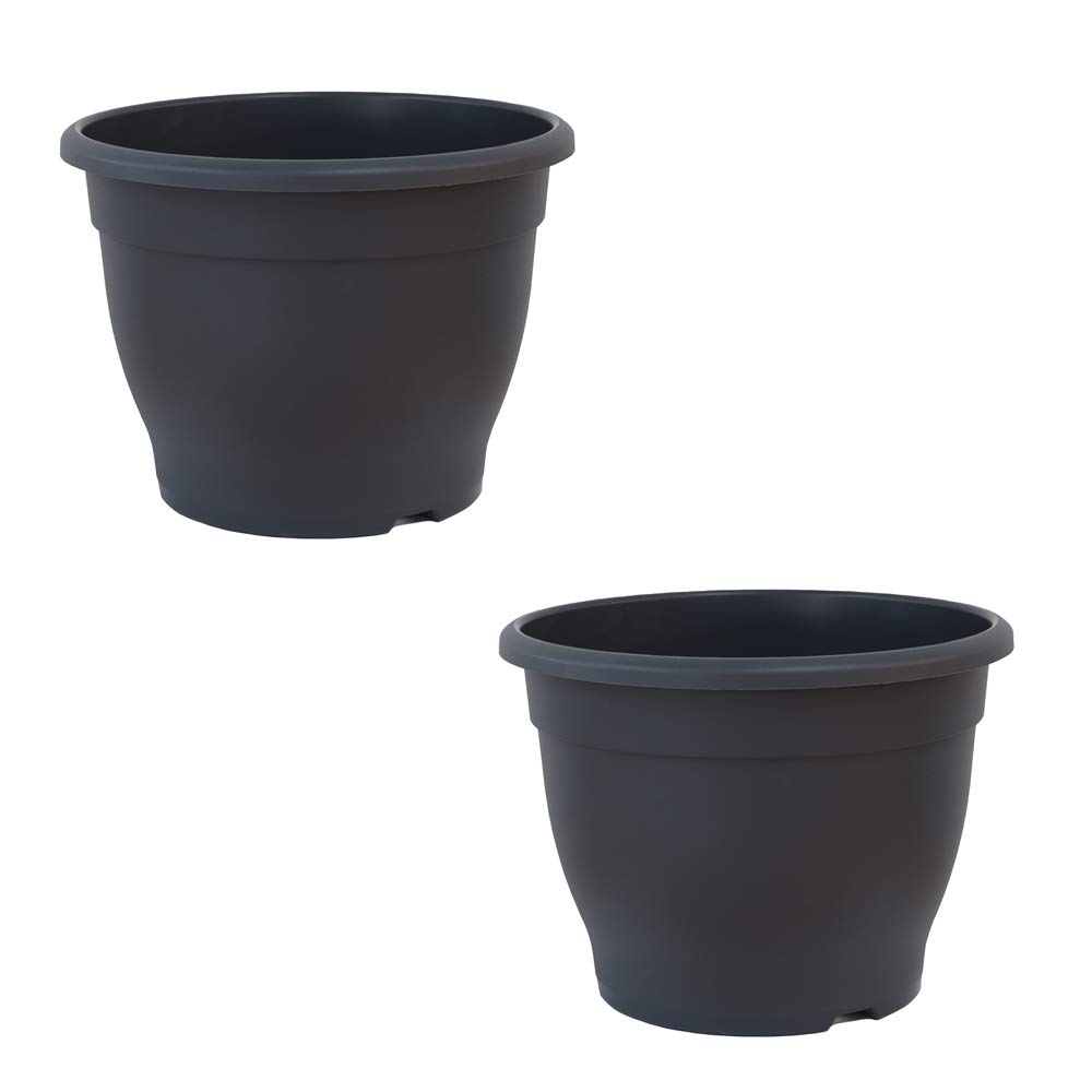 Patio pots for Plants Dark Grey Made of durable garden plastic 32cm Planter by Thompson and Morgan (2)