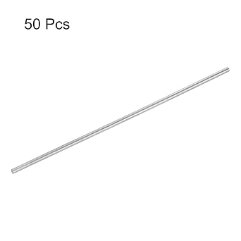 uxcell 2mm x 100mm ステンレススチールラウンドロッド、メタルソリッドシャフトロッド旋盤バーストック DIYクラフトモデルカーヘリコプター、飛行機用 50個