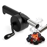 Soplador Manual de Barbacoa y Chimenea - Fuelle de Manivela para Carbón y Leña - Ventilador Portátil para Encender Fuego en Barbacoas, Estufas, Camping y Picnic - Ecológico Sin Pilas ni Electricidad