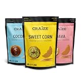 Craize Miami Mix | Sweet Corn, Coconut, Guava Crisps | Gluten Free, Vegan, Kosher, Toasted Corn Crac