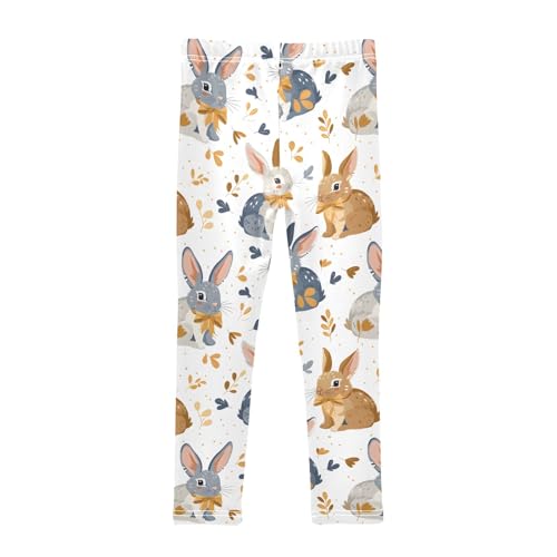 Rabbit Tie A Bow Girls Leggings Athletic Pants Tights Stretch Bottom2