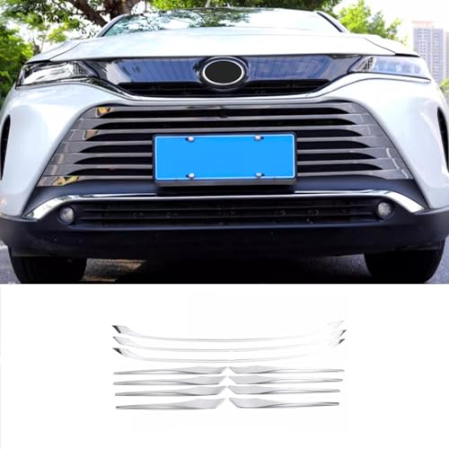 ZUNEIGUNGトヨタ 新型 ハリアー 80系 に対応センター グリル モール フロントグリルカバー リム ドレスアップ パネル カーアクセサリー新型Toyota Harrierに適合 設計外装 パーツ アクセサリーステンレス11枚 鏡面仕上げ