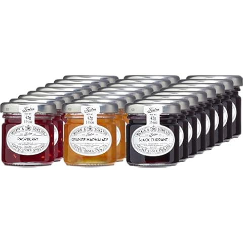 Wilkin & Sons Tiptree Miniature Jar Conserve, Marmalade Assortment Case, 24 x 42g / Customisable 24 Pack of 42g Mini Pots / 3 Flavours x 8 Pots Each Cover