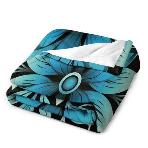 Couverture microfibre de flanelle supérieure motif bleu chic - 5