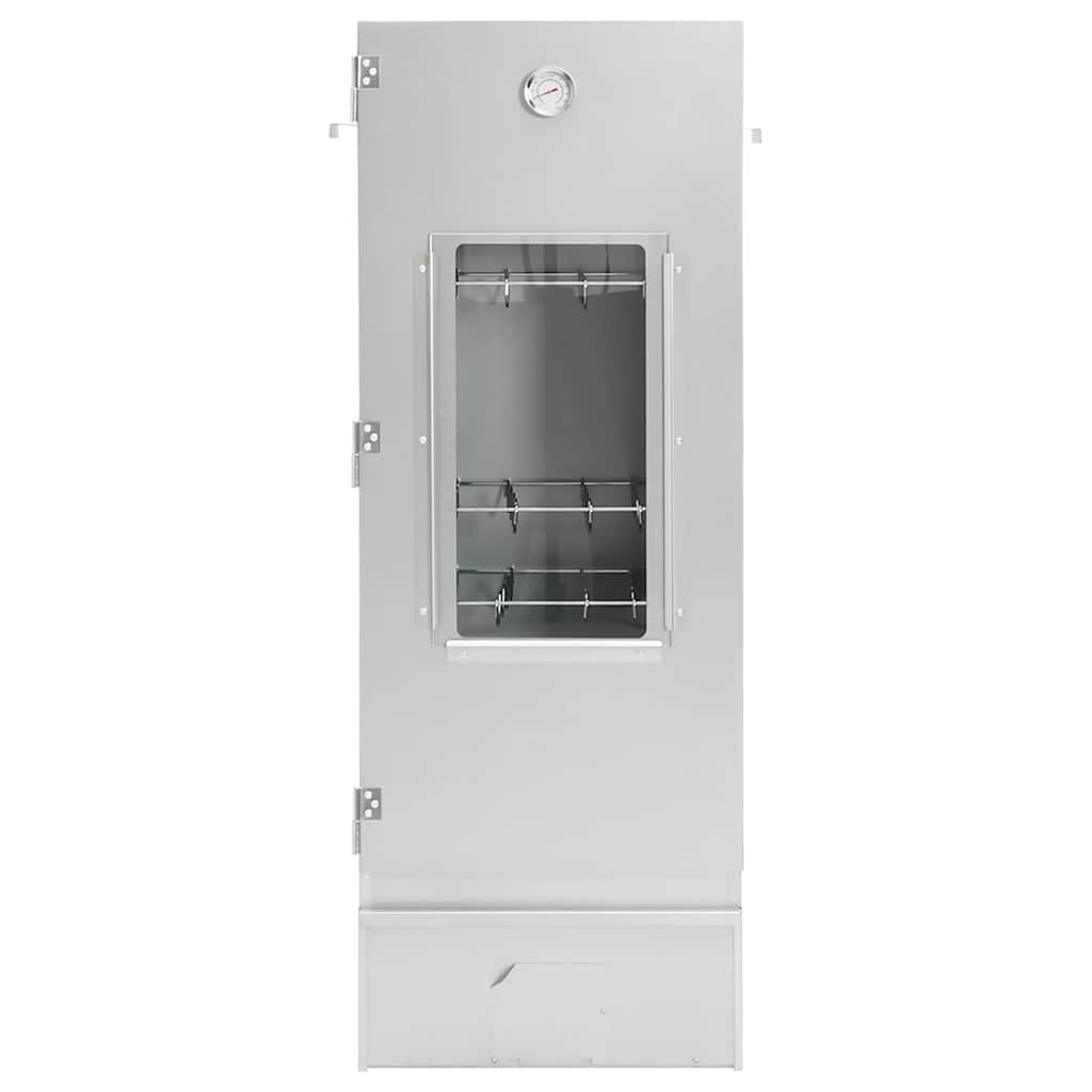 Horno para ahumar con generador de humo frío, acero galvanizado, 44,5 x 29 x 110 cm, para carne, pescado, salchichas, ahumador al aire libre, con termómetro y ventana de cristal