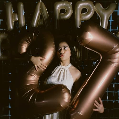 Image of Dark Brown Number 17 Balloon 40 inch, Coffee Brown 17 Number Balloons, 17th Birthday Decorations, Chocolate 17 Year Old Dark Brown Party Supplies