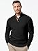 JMIERR Sweaters for Men Soft Cable Knit Casual Long Sleeve Essentials Vintage Slim Fit Stand Collar Button Pullover Fisherman Sweater, L, Black