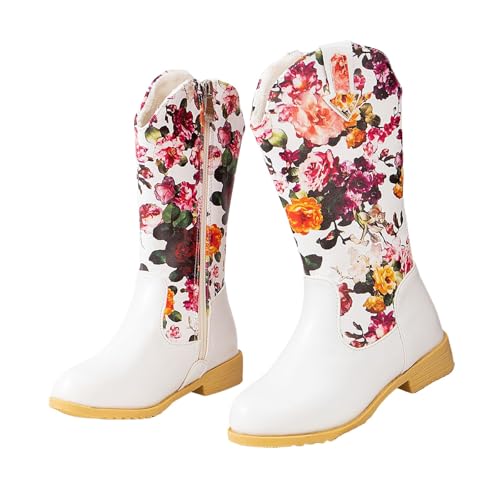 Toddler Girls Cowboy Boots Kids Western Riding Mid Calf Booties Comfortable Soft Sole Long Boots with Zipper2