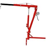 XtremepowerUS 500Lb Pickup Truck Hydraulic Pwc Dock Jib Engine Hoist Crane Hitch Mount Lift 2' Hitch Mount, Red