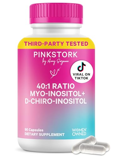 Image of Pink Stork Inositol Supplement for Women – 40:1 Myo-Inositol & D-Chiro Inositol – Hormone Balance for Women – Healthy Ovulation & Fertility Support – Cycle Regularity & Metabolic Wellness, 30 Servings