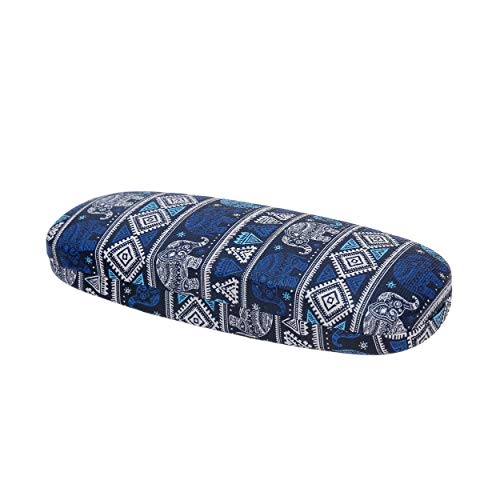 Étui à lunettes style bohème - Étui à lunettes rigide pour femme avec éléphants - Étui rigide pour lunettes de soleil et lunettes de lecture - Rangement de lunettes - Design bohème Cover