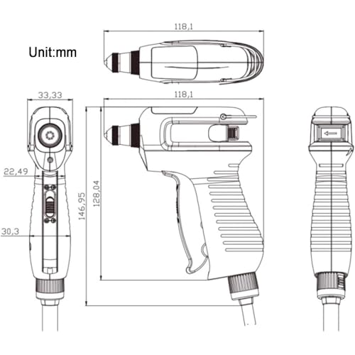 Pistolet à air éliminateur d'électricité statique pour atelier d'impression