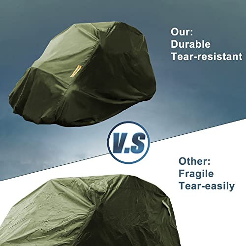 Bâche UTV de qualité supérieure en tissu 210D robuste vert armée - 8