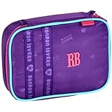 Estojo Escolar 36 Pens Rebecca Bonbon com Divisórias Internas, Forro Reforçado, Fechamento em Zíper, Design Colorido p/Meninas, Infantil (Roxo)