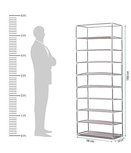 Image of ClearSpace Multipurpose Baby Wardrobe /Cabinet /Multipurpose Storage Rack, Foldable, Collapsible Fabric Wardrobe Organizer for Clothes (Plastic and Non Woven Fabric) (Blue, 9 - Layer)