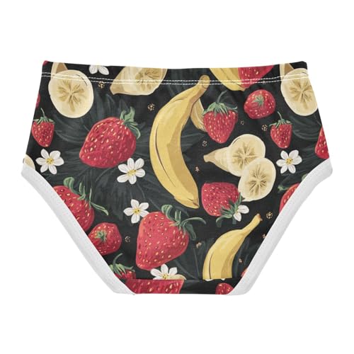 Wusikd Strawberries Girls' Underwear Cotton Bananas Girls Briefs Soft Toddler Underwear 2T2