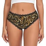 LJHFDCR Victorian Steampunk Octopus Tentacles Sexy Underwear for Women Seamless Panties Lace Bikini Full Briefs Large